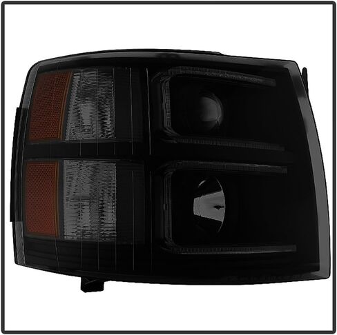 ACANII - For 2007-2013 Chevy Silverado 1500 2500 3500 Black Smoked LED Tube Projector Headlights Pair Set Left+Right in Saudi Arabia