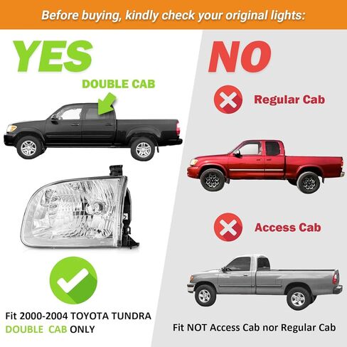 WEELMOTO Headlights Compatible with 2000-2004 Tundra (Double Cab Models ONLY), Headlight For 2001 2002 2003 2004 Sequoia Replacement Automotive Headlamp Chrome Housing Amber Reflector with Bulbs in Saudi Arabia