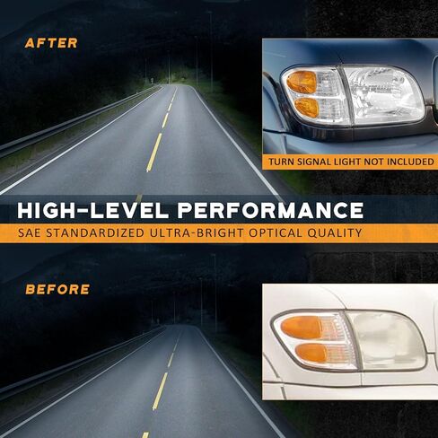 WEELMOTO Headlights Compatible with 2000-2004 Tundra (Double Cab Models ONLY), Headlight For 2001 2002 2003 2004 Sequoia Replacement Automotive Headlamp Chrome Housing Amber Reflector with Bulbs in Saudi Arabia