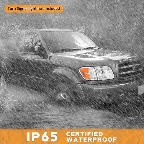 WEELMOTO Headlights Compatible with 2000-2004 Tundra (Double Cab Models ONLY), Headlight For 2001 2002 2003 2004 Sequoia Replacement Automotive Headlamp Chrome Housing Amber Reflector with Bulbs in Saudi Arabia