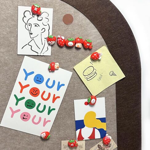 30 PCS Cute Push Pins, Five Mixed Strawberry Themed Thumbtacks, Used for Advertising Decoration Push Pins, Suitable for Photo Wall Nails, Soft Wood Board Paper, Featured Wall Whiteboards in Saudi Arabia