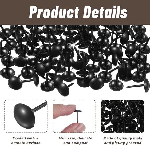 100 Pcs Black Thumb Tacks for Wall, Black Push Pins for Cork Board, Flat Thumb Tacks for Upholstery and Carpet on Wood in Saudi Arabia