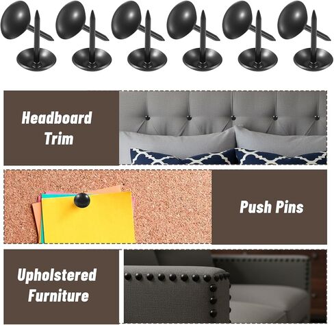 100 Pcs Black Thumb Tacks for Wall, Black Push Pins for Cork Board, Flat Thumb Tacks for Upholstery and Carpet on Wood in Saudi Arabia
