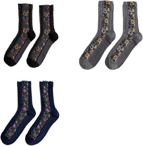 Floral Womens Socks Lavish Vintage Elegant Frill & Jeweled Detail for Autumn Style in Saudi Arabia