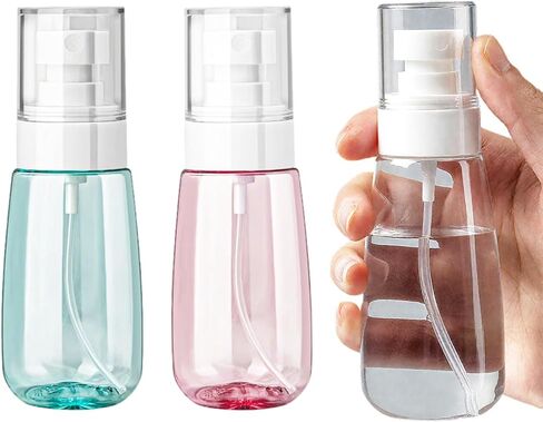 عبوة من 3 زجاجات رذاذ صغيرة سعة 2 أونصة / 60 مل، زجاجة رذاذ ماء دقيقة مقاومة للتسرب، زجاجات سفر قابلة لإعادة الملء لتونر البشرة ومستحضرات التجميل والعناية بالشعر in Kuwait