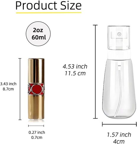 3 Pack Mini Spray Bottles 2oz / 60ml, Fine Mist Water Spray Bottle Leak Proof, Refillable Travel Bottles for Toner, Cosmetics & Hair Care in Saudi Arabia