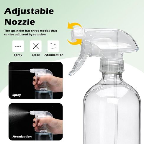 زجاجات رذاذ زجاجية سعة 16 أونصة، زجاجات رذاذ فارغة قابلة لإعادة الاستخدام، زجاجات رذاذ زجاجية للتنظيف، حاويات قابلة لإعادة الملء مع فوهات رش للتنظيف، منظف النوافذ، العناية بالشعر، زهور 12 عبوة in Kuwait