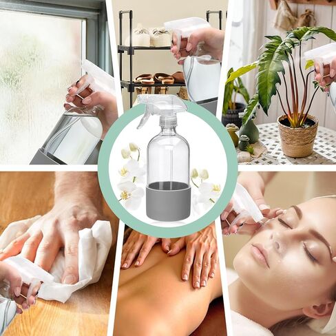 زجاجات رذاذ زجاجية سعة 16 أونصة، زجاجات رذاذ فارغة قابلة لإعادة الاستخدام، زجاجات رذاذ زجاجية للتنظيف، حاويات قابلة لإعادة الملء مع فوهات رش للتنظيف، منظف النوافذ، العناية بالشعر، زهور 12 عبوة in Kuwait