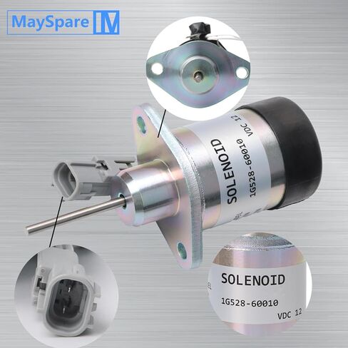 Fuel Shut off Solenoid 1G528-60010 1G939-60010 PS45CZ290 PS45CZ250 25-38773-00 Compatible with Kubota Engine V2203 V2607 V3300 V3307 V3800 V3800DI D1503 in Saudi Arabia