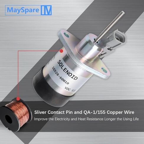 Fuel Shut off Solenoid 1G528-60010 1G939-60010 PS45CZ290 PS45CZ250 25-38773-00 Compatible with Kubota Engine V2203 V2607 V3300 V3307 V3800 V3800DI D1503 in Saudi Arabia