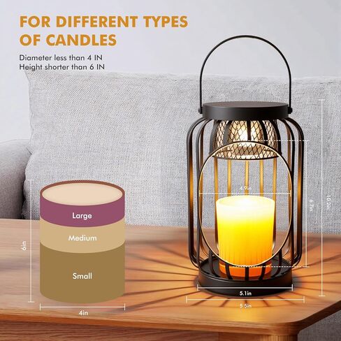 مصباح تدفئة الشمع مع مؤقت ووظيفة عكس الضوء - فانوس شمع معلق عتيق لتدفئة الشمع لمصباح شموع برطمان 3 فتيل/كبير لديكور المنزل المزرعة، هدية للنساء والأم in Kuwait