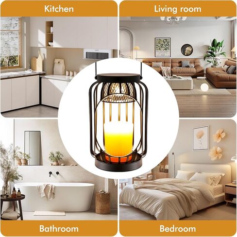 مصباح تدفئة الشمع مع مؤقت ووظيفة عكس الضوء - فانوس شمع معلق عتيق لتدفئة الشمع لمصباح شموع برطمان 3 فتيل/كبير لديكور المنزل المزرعة، هدية للنساء والأم in Kuwait