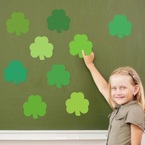 Treasure Cove Shamrock Cutouts St. Patrick's Day Cutout Paper Clover Cut Outs Green Shamrock Bulletin Board Cardstock St. Patrick's Day Decor for Office Home School Party Supplies 45 Pcs in Saudi Arabia