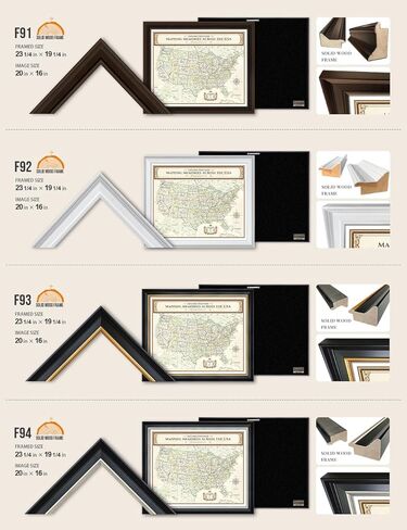 ديكورات - خريطة السفر بالولايات المتحدة الأمريكية، لوحة فنية جدارية قابلة للتخصيص على الطراز العتيق، طباعة جيكلي، إطار خشبي اختياري، مقاس القماش: 20 × 16، للمنزل أو المكتب أو عربة سكن متنقلة، جاهزة للتعليق، صنع في الولايات المتحدة الأمريكية in Kuwait