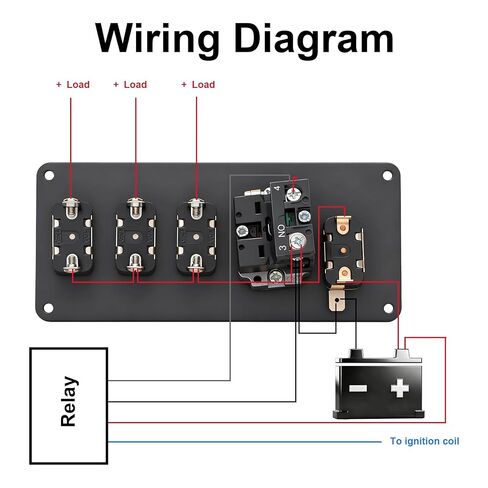 لوحة مفاتيح إشعال 12 فولت، 5 في 1 مع مفاتيح تبديل زر ضغط المحرك، مع مجموعة مرحل 12AWG لمقطورة RV Truck Racing Car Boat Marine in Saudi Arabia