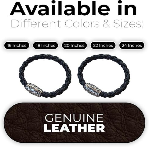 Thick Braided Leather Bracelet & Necklace Set - Bracelets for Men with Added Comfort - Leather Accessories for Men with Extended Durability in Saudi Arabia