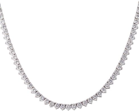 قلادات التنس للنساء والرجال 18 قيراط مطلية بالذهب الأبيض/الأصفر 3 شقوق 4 مم قلادة CZ كلاسيكية سلسلة ألماس مقاسات 16-18 بوصة in Kuwait