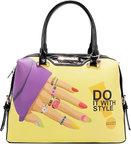 Nicole Lee 3 Piece Handbag Set (Handbag, Crossbody, Wallet), Vegan Leather (NAIL POLISH) in Saudi Arabia