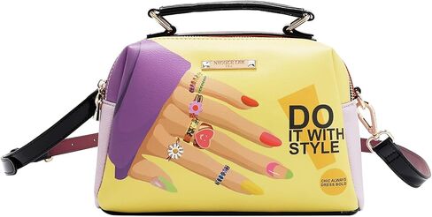 Nicole Lee 3 Piece Handbag Set (Handbag, Crossbody, Wallet), Vegan Leather (NAIL POLISH) in Saudi Arabia