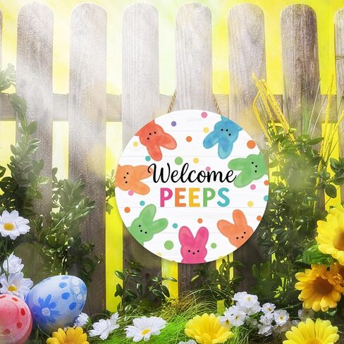 علامات باب خشبية للترحيب بباب عيد الفصح، زينة باب عيد الفصح، علامات ديكور أرنب الترحيب، شماعات باب عيد الفصح الربيعي، لوحة للجدار المنزلي، إكليل المزرعة، ديكورات الربيع الداخلية والخارجية in Kuwait