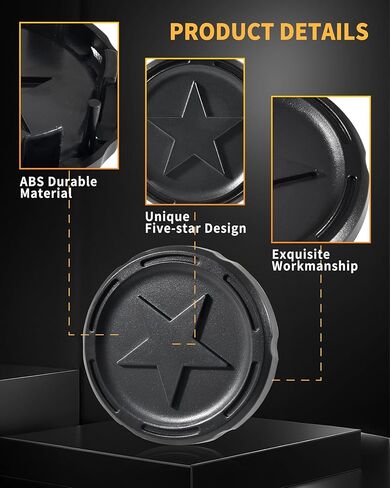 Wheel Center Caps for Can-Am Maverick R/R MAX 2024-2025 Accessories, 4 Piece Black ABS Plastic Dust Tire Wheel Hub Caps, Center Hub Rim Cap Covers with Star Pattern Design in Saudi Arabia