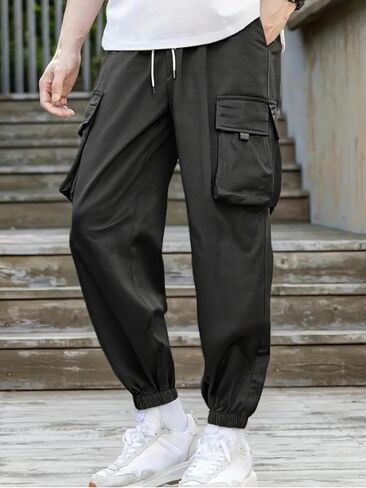 Men's Cargo Pants Elastic Waist with Multi Pocket for Outdoor Hiking in Saudi Arabia