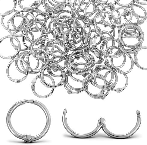 100PCS Binder Rings 1/2 Inch, Small Loose Leaf Book Rings, Metal Keyring Ring for Index Cards, Book Binding Ring Clip for Office, School Classroom Materials - Sliver in Saudi Arabia