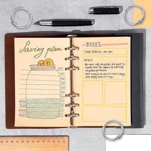 100PCS Binder Rings 1/2 Inch, Small Loose Leaf Book Rings, Metal Keyring Ring for Index Cards, Book Binding Ring Clip for Office, School Classroom Materials - Sliver in Saudi Arabia