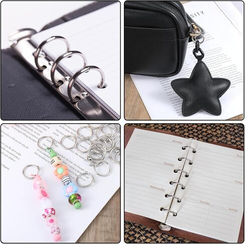 100PCS Binder Rings 1/2 Inch, Small Loose Leaf Book Rings, Metal Keyring Ring for Index Cards, Book Binding Ring Clip for Office, School Classroom Materials - Sliver in Saudi Arabia