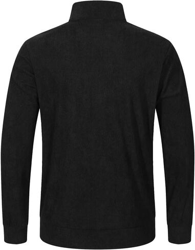 Men's Lightweight French Rib Quarter-Zip Polo Sweater - Solid Color Casual Pullover for Daily Wear in Saudi Arabia