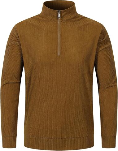Men's Lightweight French Rib Quarter-Zip Polo Sweater - Solid Color Casual Pullover for Daily Wear in Saudi Arabia