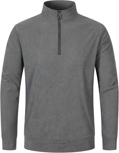 Men's Lightweight French Rib Quarter-Zip Polo Sweater - Solid Color Casual Pullover for Daily Wear in Saudi Arabia