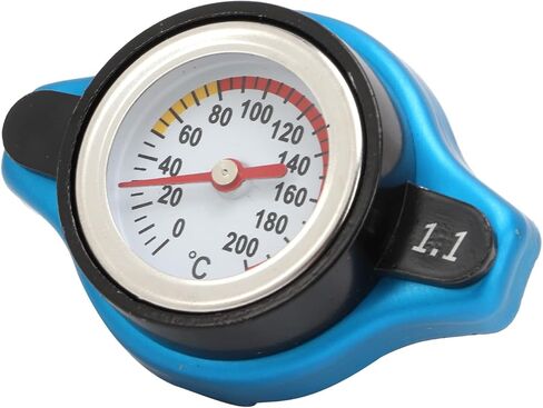 Thermo Adjustable Radiator Cap with Temperature Gauge Water Temp Meter for OffRoad Bikes, Durable ABS+Aluminum Alloy (Small head 0.9) in Saudi Arabia