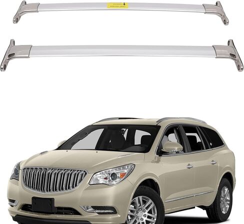 ALEGE 165LBS ​​حامل أمتعة على السقف بقضبان متقاطعة باللون الفضي لسيارة Buick Enclave 2009-2016،2 × قضبان متقاطعة لرف السقف، تناسب نماذج القضبان الجانبية فقط in Saudi Arabia