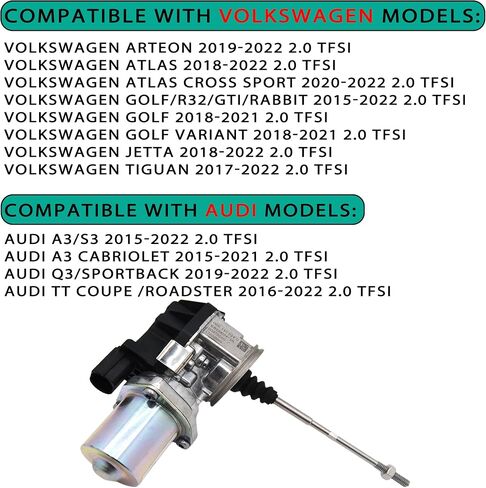 مشغل Turbo Wastegate 06K145614G متوافق مع VW Jetta VW GTI Golf Tiguan Atlas Arteon R32 Rabbit 2.0 TFSI مشغل الشاحن التوربيني Wastegate متوافق مع Audi A3 S3 Q3 TT in Kuwait