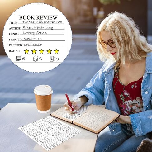 504 Sheets Book Review Stickers for Readers Book Lovers Gift Self-Stick Reading Journals Reading Bookmark Stickers Sticky Notes Bookish Labels Review Tracker Log Reader Gifts in Saudi Arabia