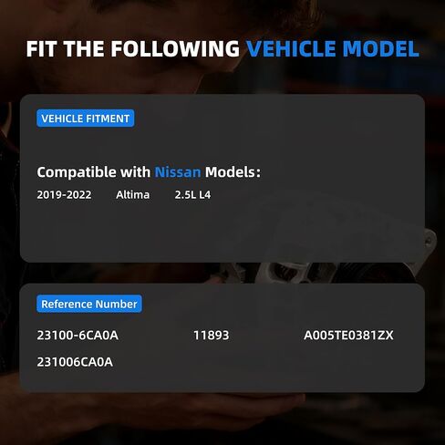 23100-6CA0A Alternator Compatible with 2019-2022 Nissan Altima, Automotive Replacement Alternators 11893, A005TE0381ZX, 231006CA0A, 120A 12V 6-Groove Pulley in Kuwait