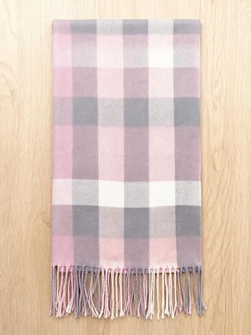 Oversized Plaid Blanket Scarf for Women, Soft Thick Warm Winter Wrap, Cozy Check Shawl Scarf for Dating Shopping in Saudi Arabia