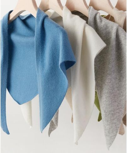 Knit Cashmere Triangle Scarf for Women Knitted Head Scarf Y2k Neckerchief Old Money Aesthetic Accessories (Khaki) in Saudi Arabia