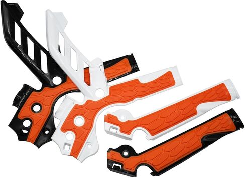 Motorcycle Frame Guards Motocross X-Grip Frame Protection Cover For KTM XCW XCFW SX SXF EXC EXCF distintivo(Black Orange) in Saudi Arabia