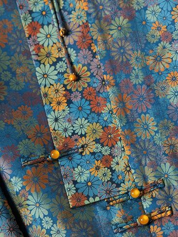 HangErFeng Women's Silk Song Brocade Loose Fit Round Neck Jacket 315 in Kuwait