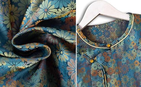 HangErFeng Women's Silk Song Brocade Loose Fit Round Neck Jacket 315 in Kuwait