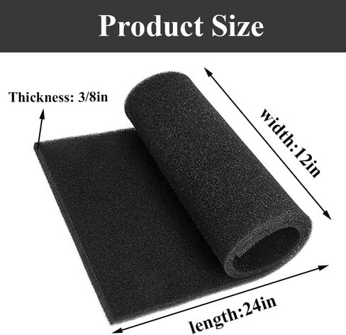 Air Filter Foam Sheet Material Replacement,Universal Filter Foam for UNI 12" x 24" x 3/8"40PPI,Reusable Air Filter for Cutting and Fitting Purifier,Aquarium, Fish Tank, Air Conditioner in Kuwait