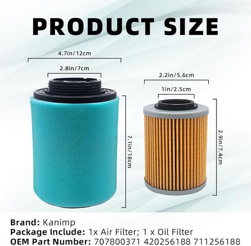 707800371 Air Filter & 420256188 711256188 Oil Filter Compatible with Can-Am Outlander 1000R 1000 800R 650 570 500 450 Max Renegade1000R 1000 800R 850 570 500 in Kuwait