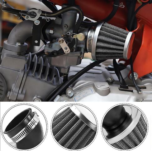 4 قطع طقم فلتر هواء 38 ملم مع 4 فلاتر وقود، فلتر مدخل هواء للمكربنات العالمية، يناسب محركات 50 سي سي إلى 150 سي سي in Kuwait