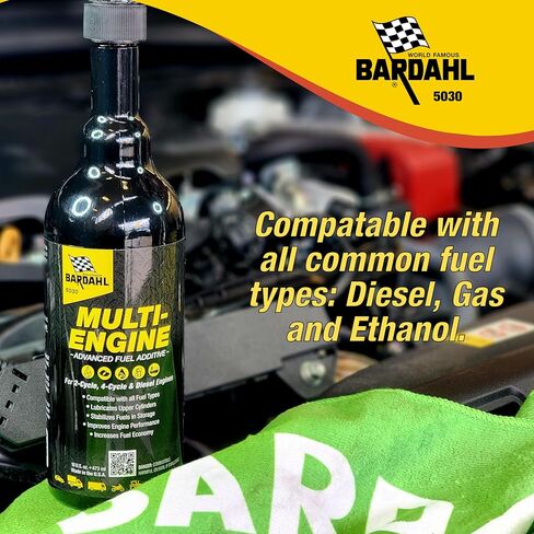 Bardahl Multi-Engine Advanced Fuel Additive Fuel System Cleaner and Fuel Stabilizer for Gasoline and Diesel Fuel (Pack of 1) in Saudi Arabia