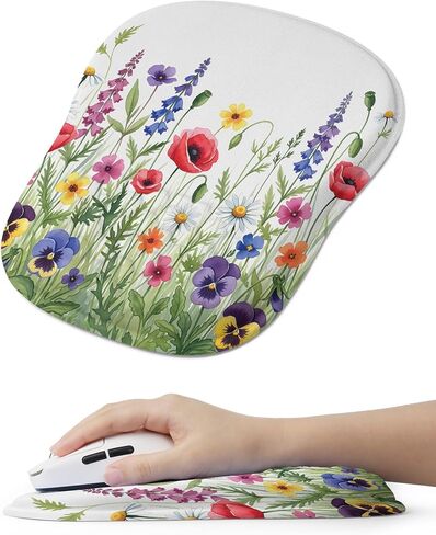 Ergonomic Mouse Pad with Cute Black Cat Design, for Carpal Tunnel Pain Relief, 65% Usable Mouse Area, Memory Foam Concave Wrist Rest for Office, PC, Gaming in Saudi Arabia