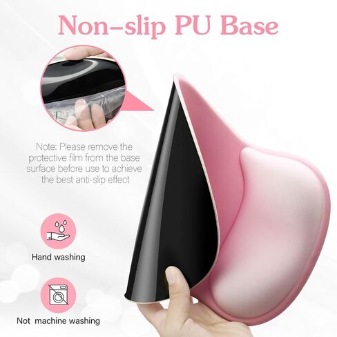 Office Mousepad with Gel Wrist Support Middle Concave Design,Computer Mousepad with Non-Slip Rubber Base,Ergonomic Gaming Desktop Mouse Pad Wrist Rest,for Laptop, Office & Home, Pink in Saudi Arabia
