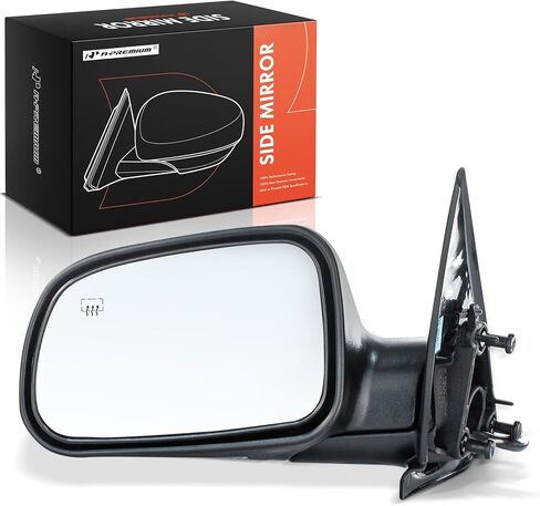 مرآة باب كهربائية جانبية للسائق من A-Premium - متوافقة مع Jeep WJ Series Grand Cherokee 1999 2000 2001 2002 2003 2004 - مرآة رؤية خلفية خارجية ساخنة قابلة للطي باللون الأسود in Saudi Arabia