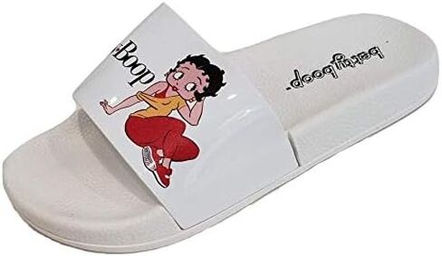 Betty Boop Women's Flip Flop Slide Sandal Thong (White Boop/Size 6) in Kuwait